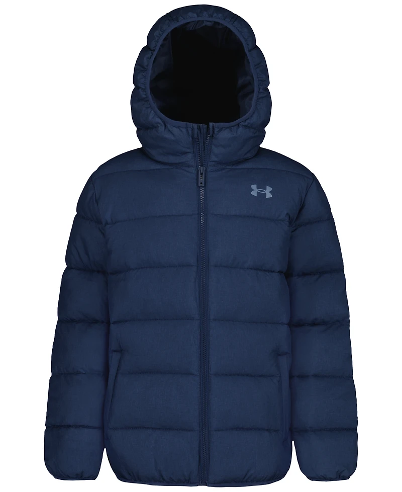 Under Armour Boys' 8-20 Solid Logo Full-Zip Puffer Hooded Jacket