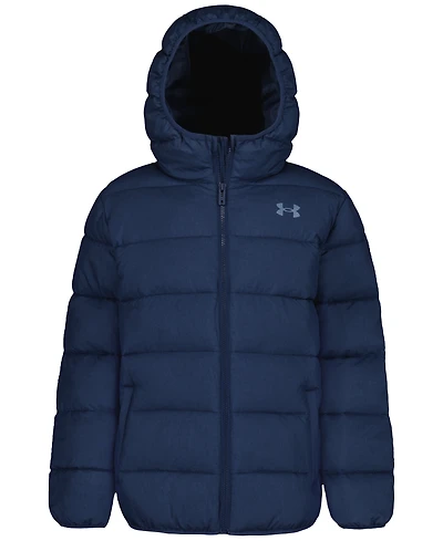 Under Armour Boys' 8-20 Solid Logo Full-Zip Puffer Hooded Jacket