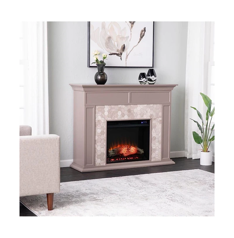 Augusta Home Torlington Marble Tiled Fireplace