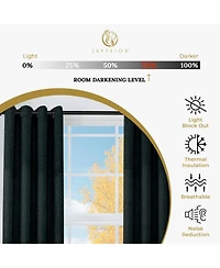 Superior Senna Textured Washable Room Darkening Blackout Curtains, Set of 2 Panels