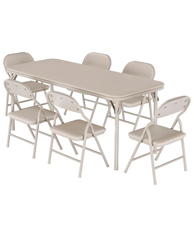 homfan 7 Piece Folding Kids Table and Chairs Set, Children's Activity Set