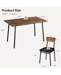 gaomon Kitchen Dining Table Set for 4 with 4 Upholstered Chairs for Dining, Kitchen Room, Apartment