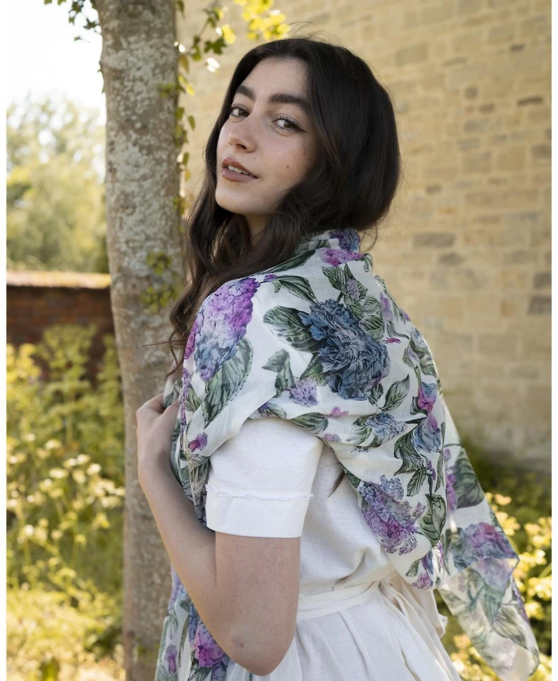 Fable England Women's Hydrangea Light Weight Scarf