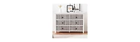 gaomon 6-Drawer Fluted Dresser, Wide Wood Chest with Deep Storage
