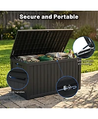 Zeny 180 Gallon Large Outdoor Storage Xxl Deck Box for Patio Furniture, Garden Tools and Sports/Pools Equipment, Waterproof Resin, Lockable