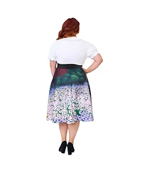 Unique Vintage Plus Retro Style High Waist Vivien Swing Skirt