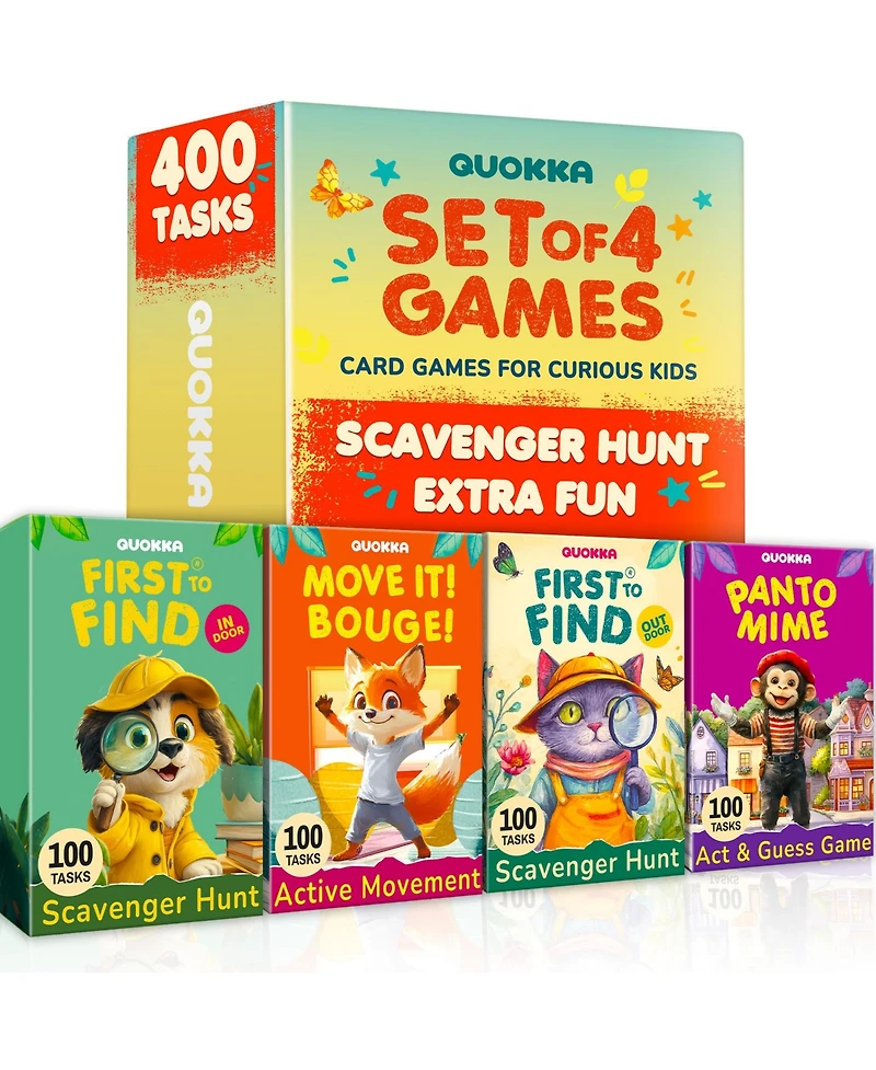 Quokka Active Movement Game for Kids Ages 4-8 – 100 Exercise Cards