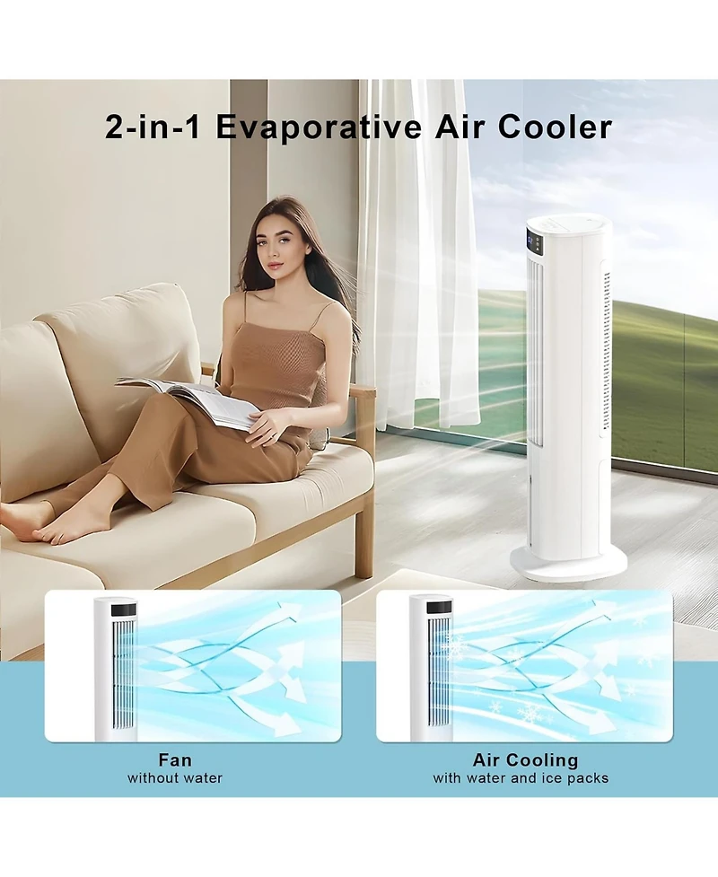 Cowsar 40" Evaporative Air Cooler with Remote and 24H Timer