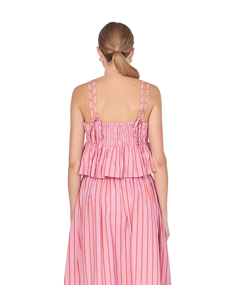 English Factory Women's Striped Sleeveless Top