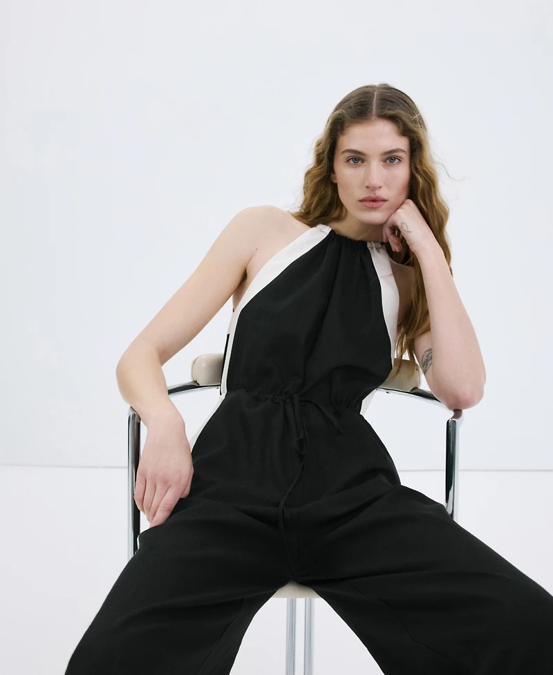 Mango Women's Linen Halter Jumpsuit