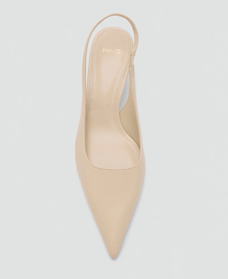 Mango Women's Pointed-Toe Leather Heeled Shoes