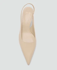 Mango Women's Pointed-Toe Leather Heeled Shoes
