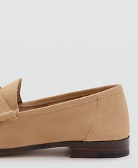 Mango Women's Nubuck Leather Mask Moccasins