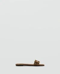 Mango Women's Buckle Leather Sandals