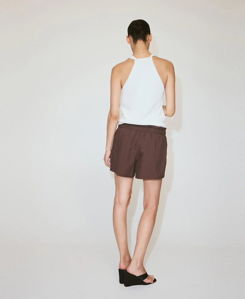 Mango Women's Ruched Waist Straight Shorts