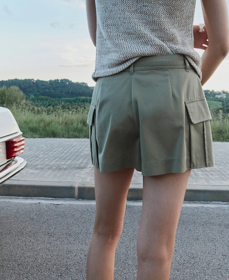Mango Women's Pockets Cargo Shorts