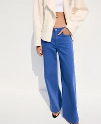 Mango Women's Low-Rise Wideleg Jeans