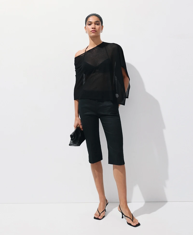 Mango Women's Asymmetrical Knitted Cape