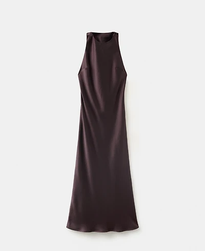 Mango Women's Back Detail Satin Dress