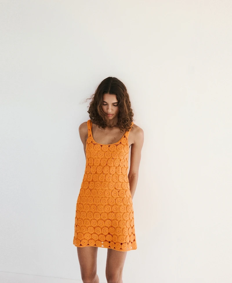 Mango Women's Crochet Short Dress