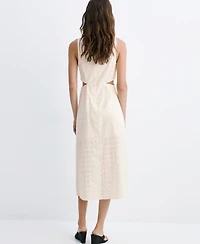 Mango Women's Cutouts Openwork Cotton Dress