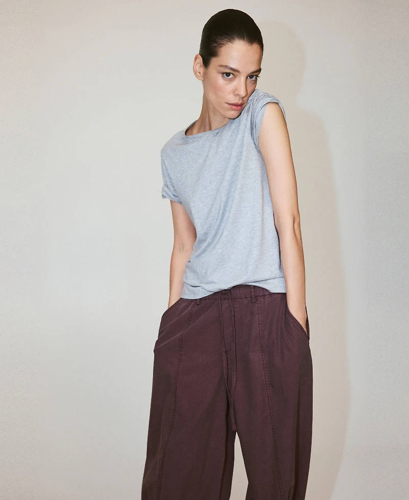 Mango Women's Bows Baggy Pants