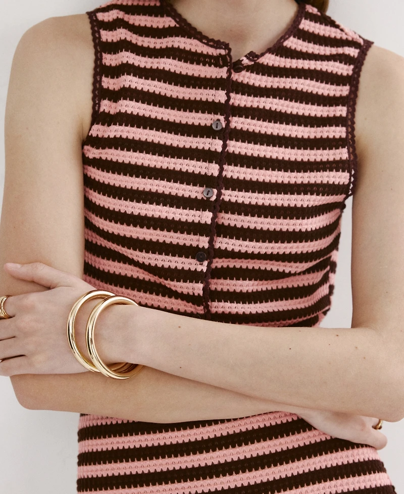 Mango Women's Striped Knit Top