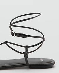 Mango Women's Flat Strappy Sandals