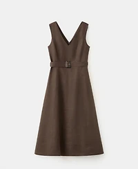 Mango Women's Belt Linen Midi-Dress