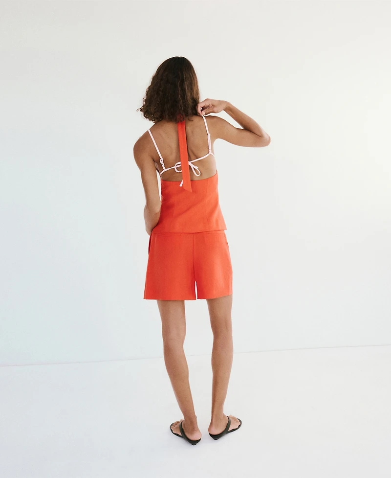Mango Women's Straight-Fit Lyocell Bermuda Shorts
