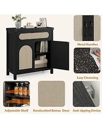 gaomon Rattan Sideboard Buffet Cabinets with Storage, Farmhouse Kitchen Accent Storage Cabinet with Drawer