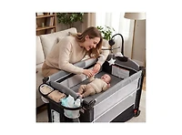Kinder King Baby 4-in-1 Portable Playard with Bassinet, Changing Table and Storage