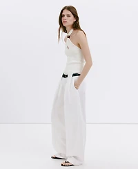 Mango Women's Halter-Neck Knitted Top