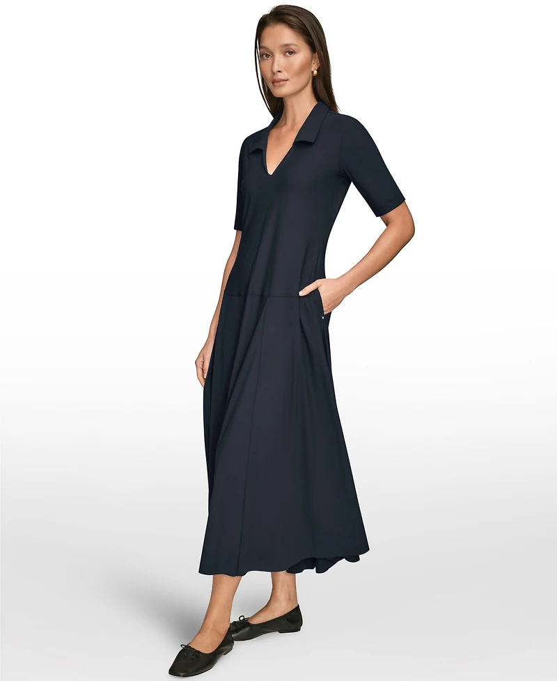 Donna Karan Weekend Women's Elbow-Sleeve Polo Dress