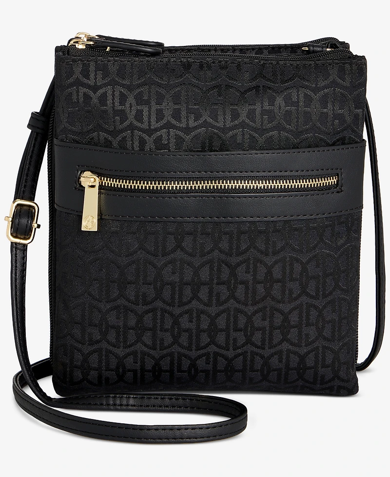 Giani Bernini Triple-Zip Pebble Leather Dasher Crossbody