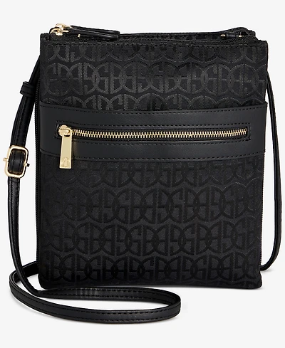 Giani Bernini Triple-Zip Pebble Leather Dasher Crossbody