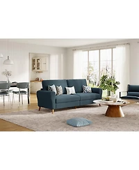 gaomon 84" boucle sofa couch for living room, 3 seater with deep seats, wide armrests, wood legs, modern loveseat for small spaces and office
