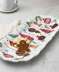 Tinsel And Frost Melamine Ornament Beaded Tray, Set of 2
