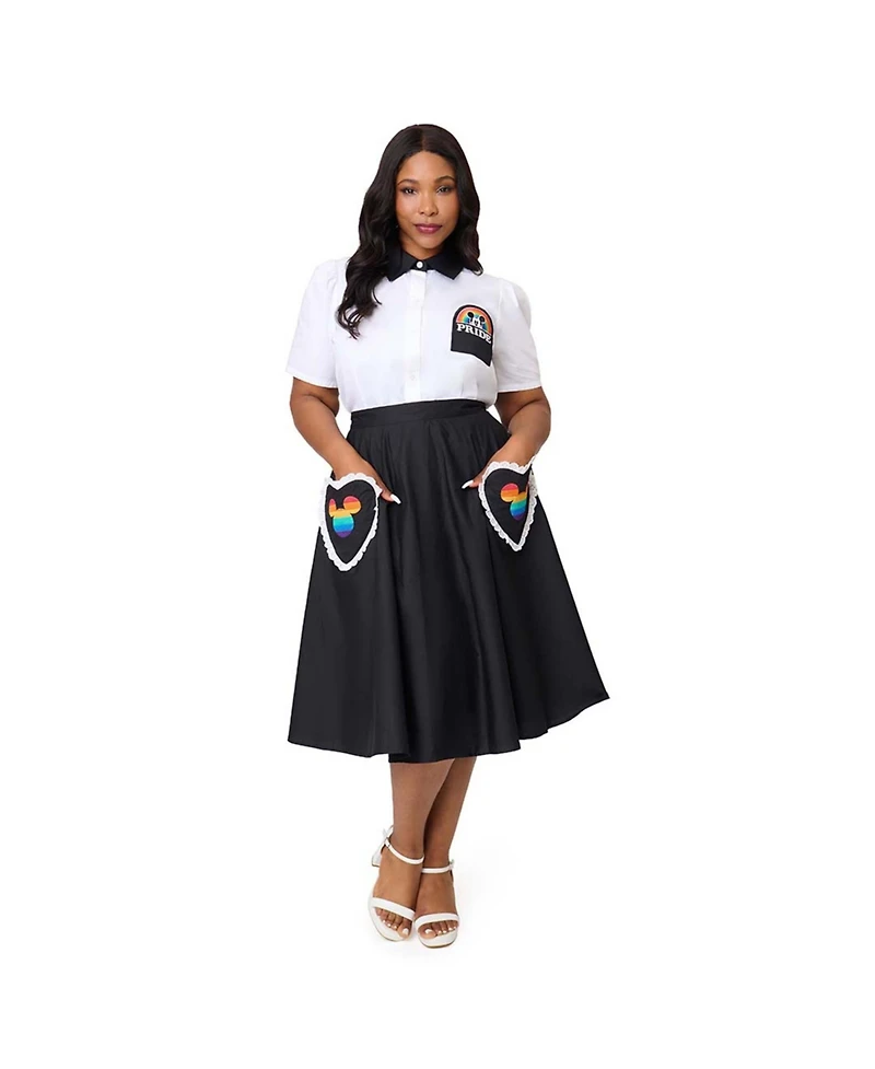 Unique Vintage Plus Sally Swing Skirt