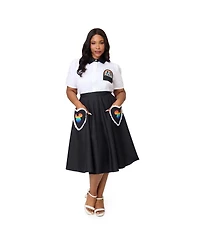 Unique Vintage Plus Sally Swing Skirt