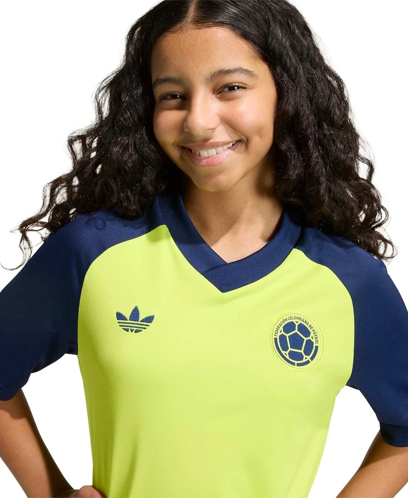 Adidas Big Boys and Girls Yellow Colombia National Team 2026 Pre-Match Top