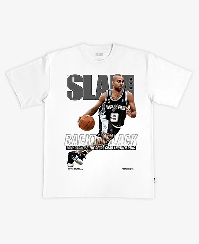 Slam Men's and Women's Tony Parker White San Antonio Spurs Hardwood Classics Cover T-Shirt
