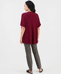 Jm Collection Womens Pointelle Open Front Cardigan Tank Top Chain Print Pants Macys Exclusive