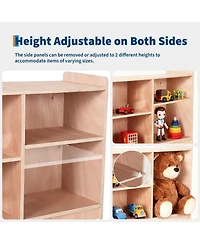 gaomon Natural Wood Montessori Kids Storage Shelf, 6 Compartment Toy and Book Organizer for Playroom, Bedroom and Classroom