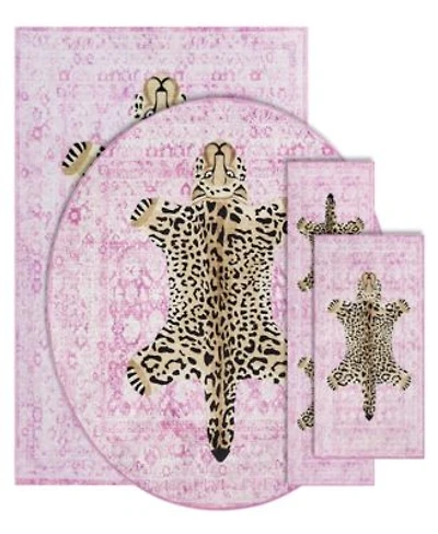 Juicy Couture Leopard Medallion Finely Soft Washable Accent Rugs