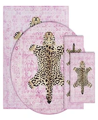 Juicy Couture Leopard Medallion Finely Soft Washable Accent Rugs