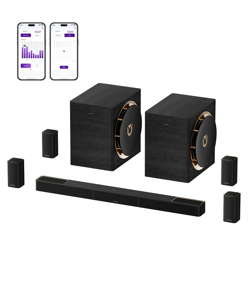 Ultimea Skywave X series 9.2.6 Thx-Tuned Wireless Surround Sound System w/Dolby Atmos and Dts:X,Dual 10"Subwoofers,2000W Peak Power,8K Pass-Through