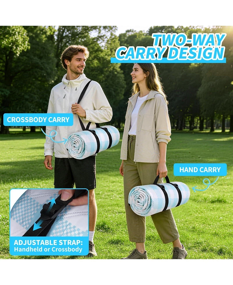 Aofar 80" x 80" Picnic Blanket Waterproof Beach Mat Camping