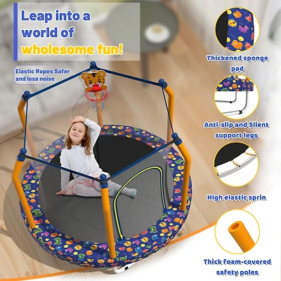 Zeny Trampoline for Kids Indoor and Outdoor Small Toddler with Basketball Hoop