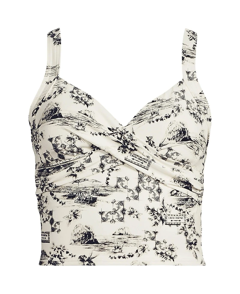 Lands' End Plus V-Neck Wrap Midkini Top